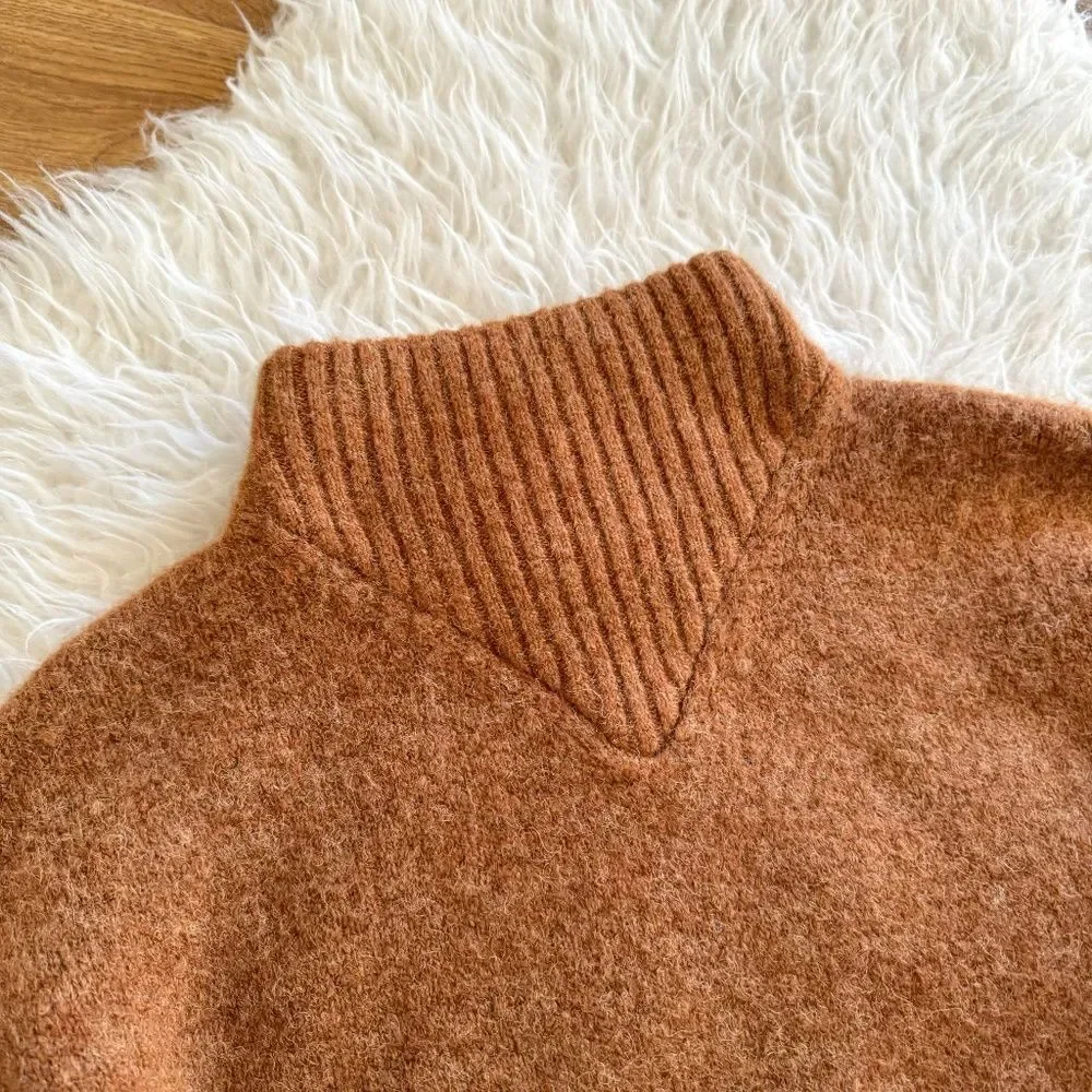 Madewell Dillion Mockneck Pullover Wool Alpaca Sweater - Cumin | Size XS